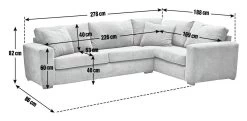 Habitat Eton Fabric Left Hand Corner Sofa - Biege 10 Habitat Eton Fabric Left Hand Corner Sofa - Biege -Habitat Shop 1151484 R E001