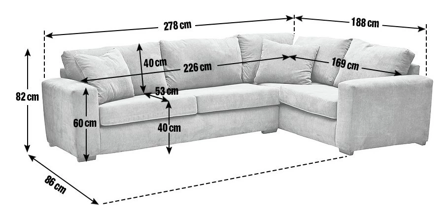 Habitat Eton Fabric Left Hand Corner Sofa - Biege 3 Habitat Eton Fabric Left Hand Corner Sofa - Biege - Image 3