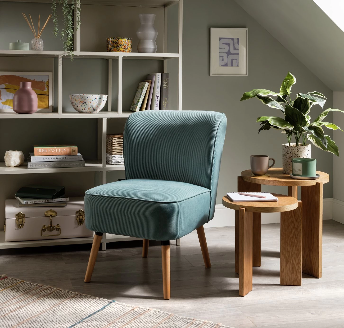 Habitat Eppy Fabric Accent Chair - Blue 2 Habitat Eppy Fabric Accent Chair - Blue - Image 2