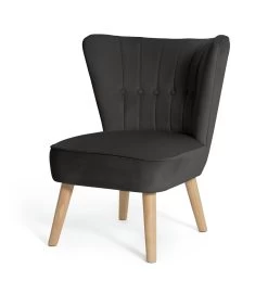 Habitat Alexis Velvet Cocktail Chair - Charcoal -Habitat Shop 1341256 R Z002A