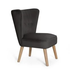 Habitat Alexis Velvet Cocktail Chair - Charcoal -Habitat Shop 1341256 R Z004A