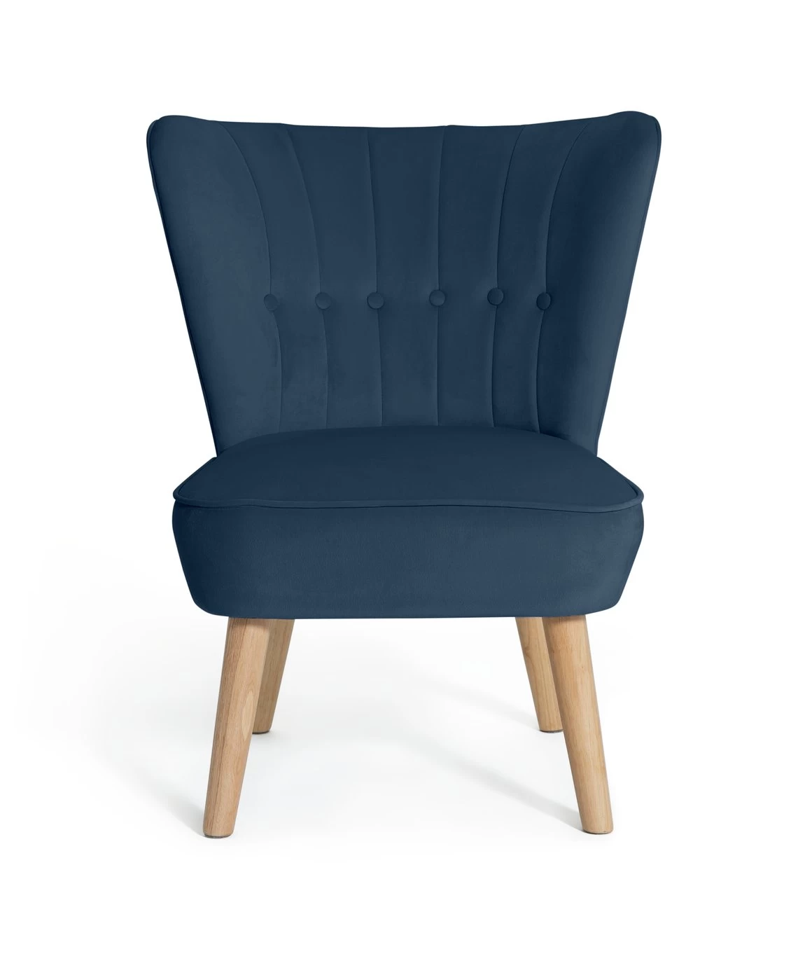 Habitat Alexis Velvet Cocktail Chair - Navy 1 Habitat Alexis Velvet Cocktail Chair - Navy