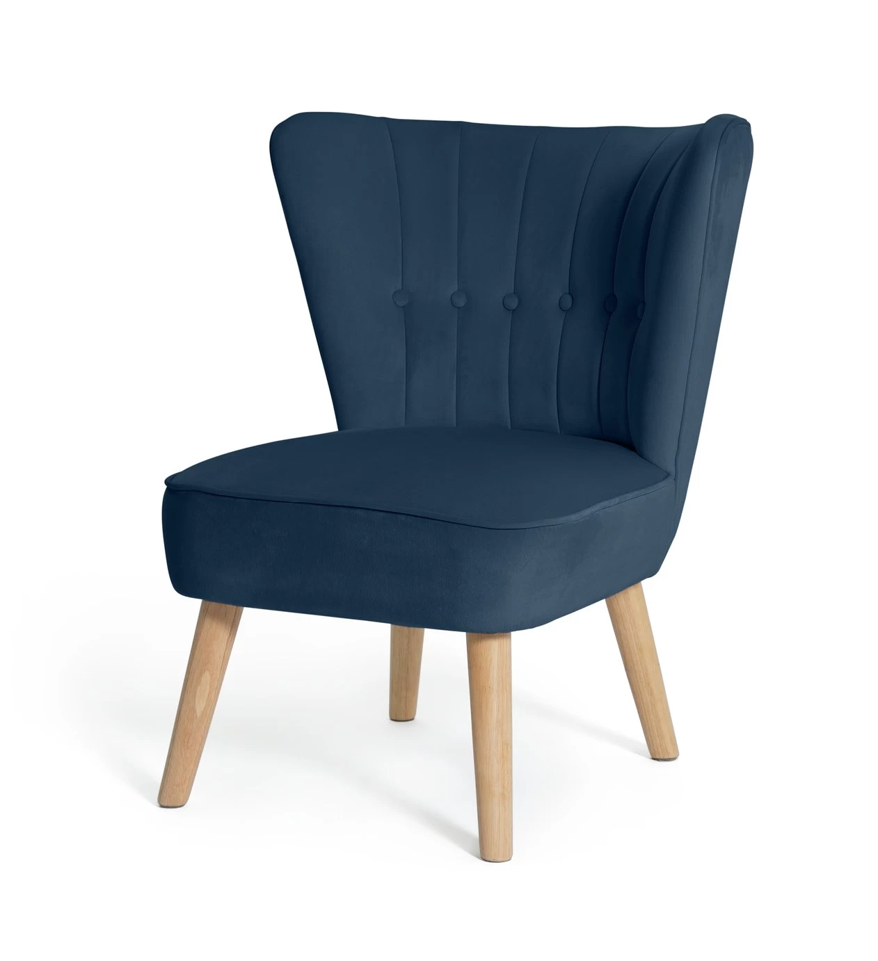 Habitat Alexis Velvet Cocktail Chair - Navy 5 Habitat Alexis Velvet Cocktail Chair - Navy - Image 5