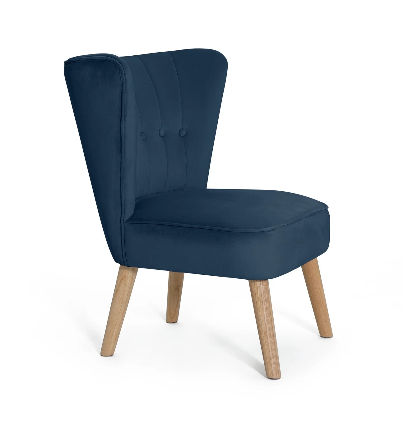 Habitat Alexis Velvet Cocktail Chair - Navy 7 Habitat Alexis Velvet Cocktail Chair - Navy - Image 7