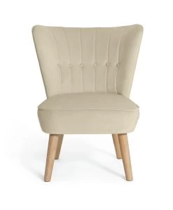 Habitat Alexis Velvet Cocktail Chair - Cream