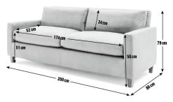 Habitat Chester Leather 3 Seater Sofa - Dark Feet - Tan -Habitat Shop 1345616 R E001