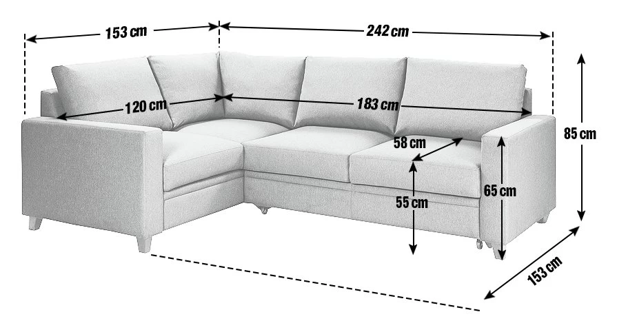 Habitat Seattle Left Corner Fabric Sofa Bed - Charcoal 3 Habitat Seattle Left Corner Fabric Sofa Bed - Charcoal - Image 3