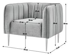 Habitat Lola Velvet Armchair - Charcoal 11 Habitat Lola Velvet Armchair - Charcoal -Habitat Shop 1930825 R E001