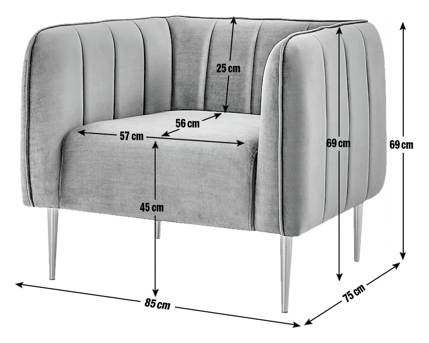 Habitat Lola Velvet Armchair - Charcoal 4 Habitat Lola Velvet Armchair - Charcoal - Image 4