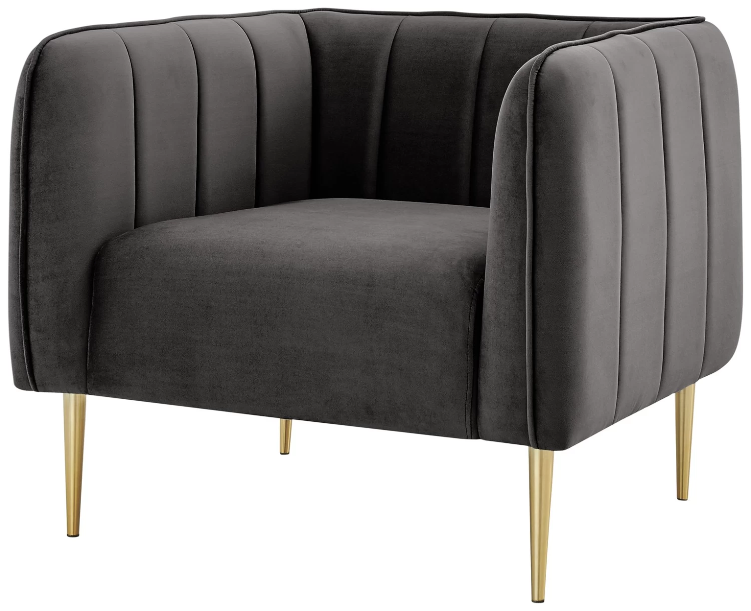 Habitat Lola Velvet Armchair - Charcoal 5 Habitat Lola Velvet Armchair - Charcoal - Image 5