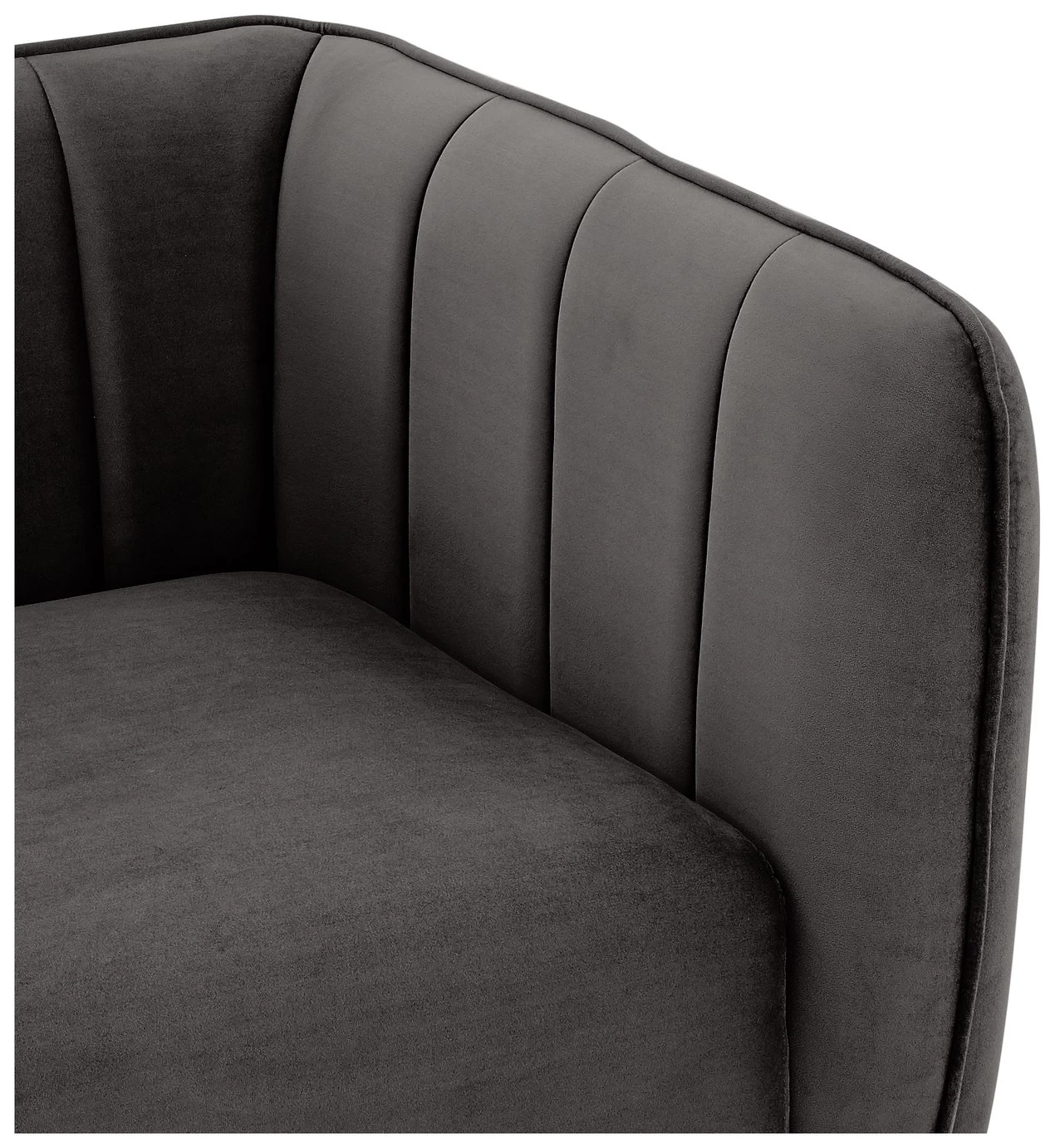 Habitat Lola Velvet Armchair - Charcoal 7 Habitat Lola Velvet Armchair - Charcoal - Image 7