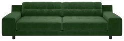 Habitat Hendricks Velvet 4 Seater Sofa - Moss Green