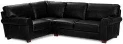 Habitat Salisbury Leather Right Hand Corner Sofa - Black