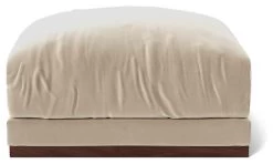 Swoon Denver Velvet Ottoman Footstool - Taupe
