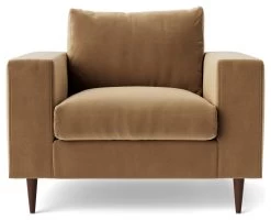 Swoon Evesham Velvet Armchair - Biscuit