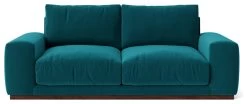 Swoon Denver Velvet 2 Seater Sofa- Kingfisher Blue