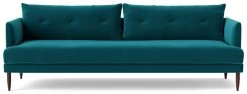 Swoon Kalmar Velvet 3 Seater Sofa- Kingfisher Blue