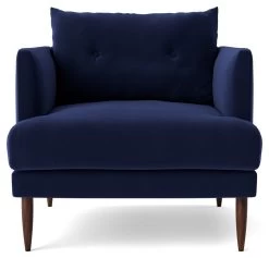 Swoon Kalmar Velvet Armchair - Ink Blue