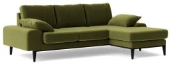 Swoon Tulum Velvet Right Hand Corner Sofa - Fern Green