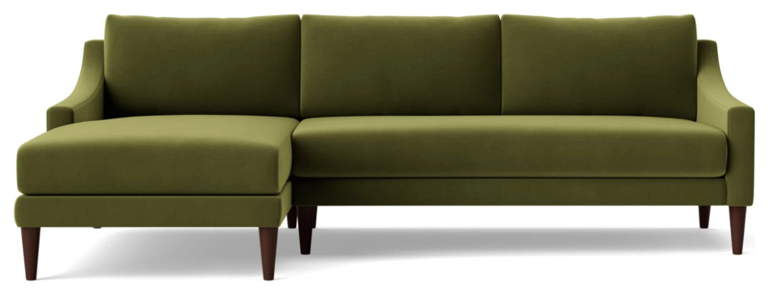 Swoon Turin Velvet Left Hand Corner Sofa - Fern Green 5 Swoon Turin Velvet Left Hand Corner Sofa - Fern Green - Image 5