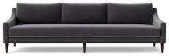 Swoon Turin Velvet 4 Seater Sofa - Granite Grey