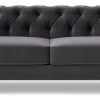 Swoon Winston Velvet 4 Seater Sofa - Granite Grey