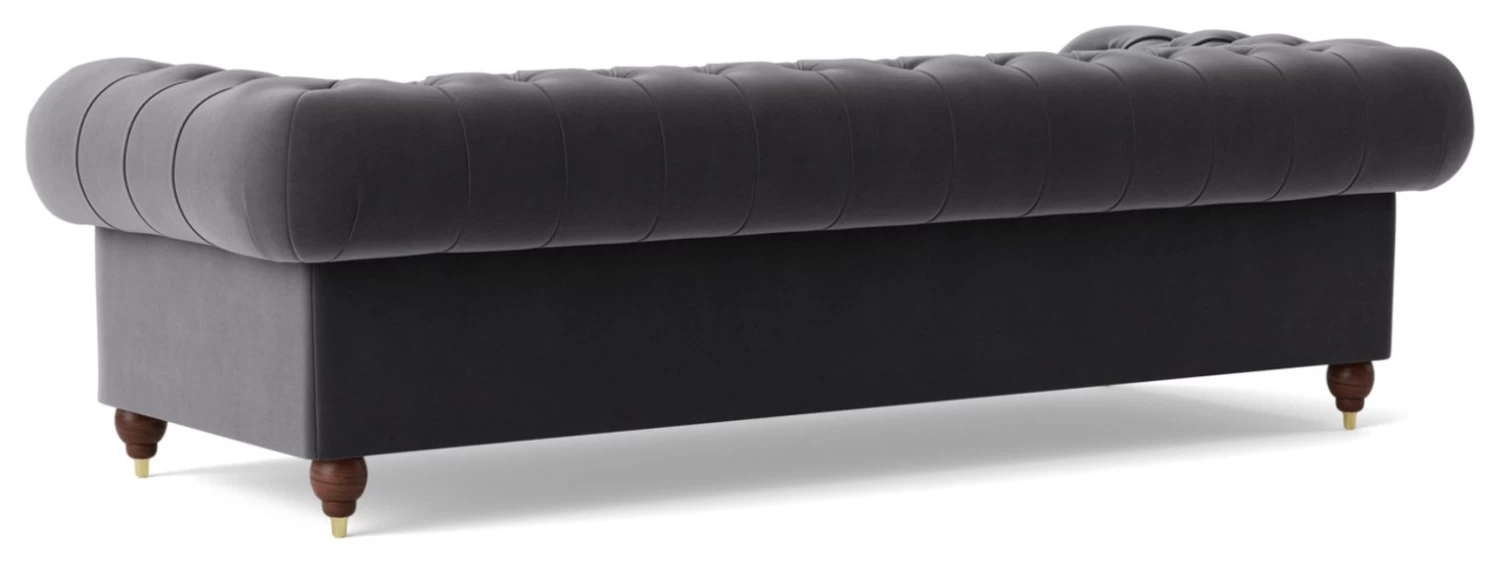 Swoon Winston Velvet 4 Seater Sofa - Granite Grey 7 Swoon Winston Velvet 4 Seater Sofa - Granite Grey - Image 7