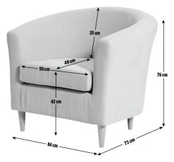 Habitat Fabric Tub Chair - Natural -Habitat Shop 1994933 R E001