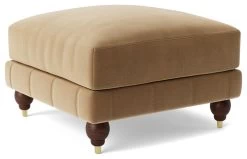Swoon Winston Velvet Ottoman Footstool - Biscuit -Habitat Shop 1995389 R Z003A