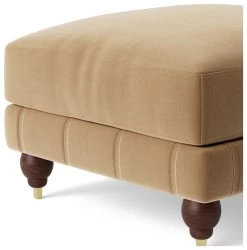 Swoon Winston Velvet Ottoman Footstool - Biscuit -Habitat Shop 1995389 R Z004A