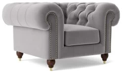 Swoon Winston Velvet Armchair - Silver Grey 11 Swoon Winston Velvet Armchair - Silver Grey -Habitat Shop 1995554 R Z002A