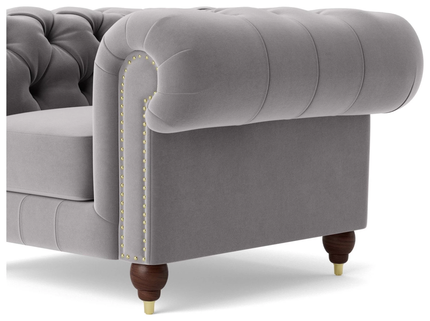 Swoon Winston Velvet Armchair - Silver Grey 7 Swoon Winston Velvet Armchair - Silver Grey - Image 7