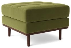 Swoon Berlin Velvet Ottoman Footstool - Fern Green