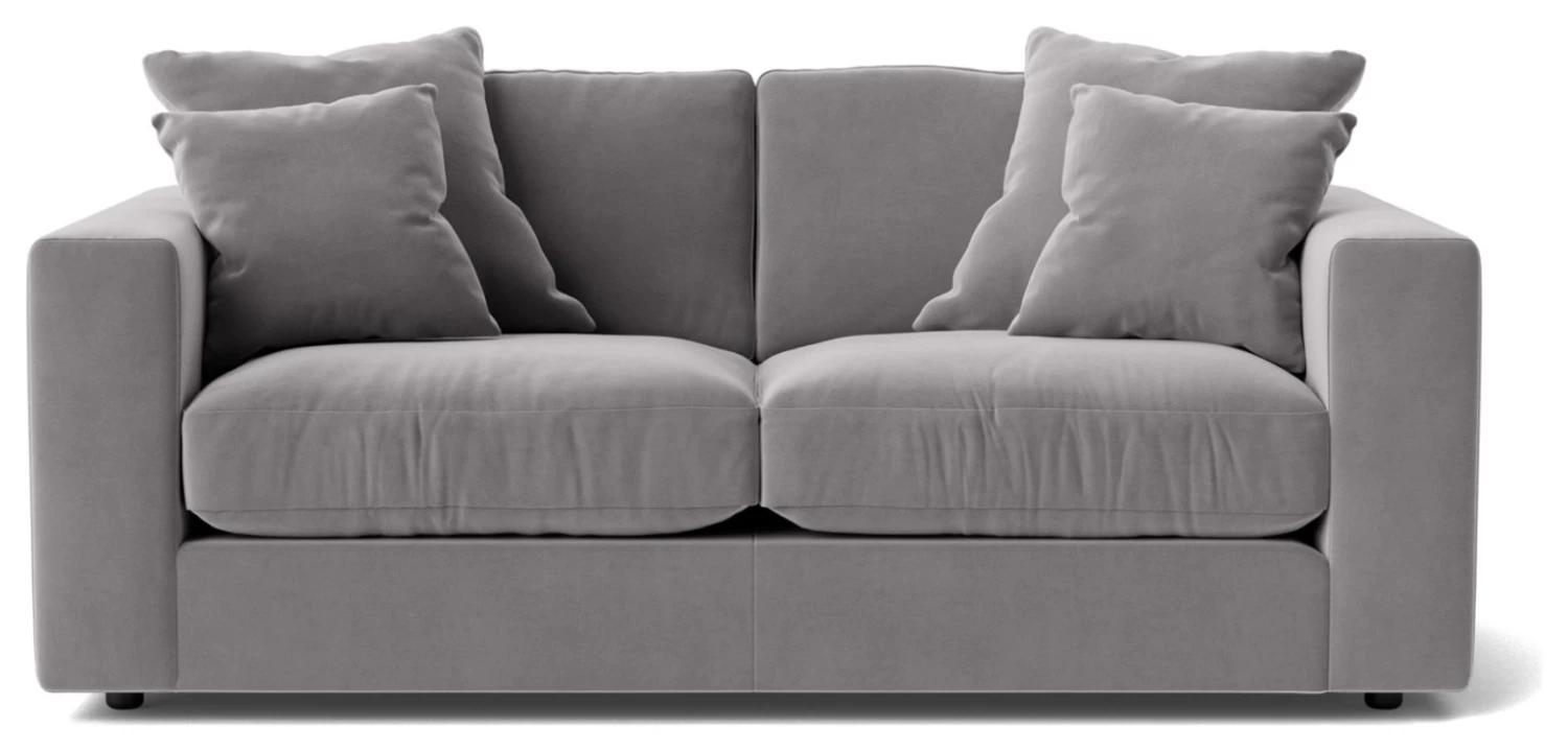 Swoon Althaea Velvet 2 Seater Sofa - Silver Grey 1 Swoon Althaea Velvet 2 Seater Sofa - Silver Grey