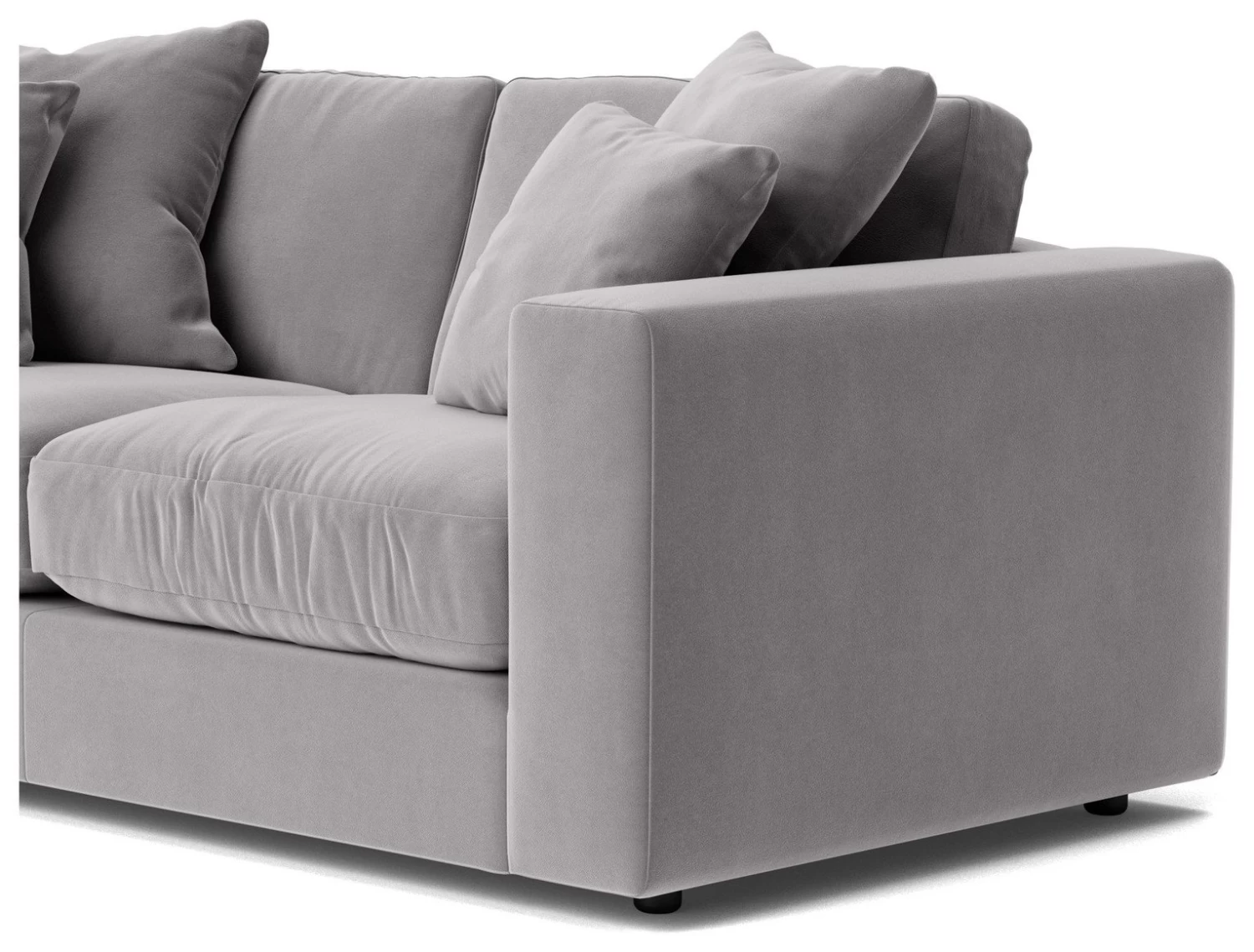 Swoon Althaea Velvet 2 Seater Sofa - Silver Grey 6 Swoon Althaea Velvet 2 Seater Sofa - Silver Grey - Image 6