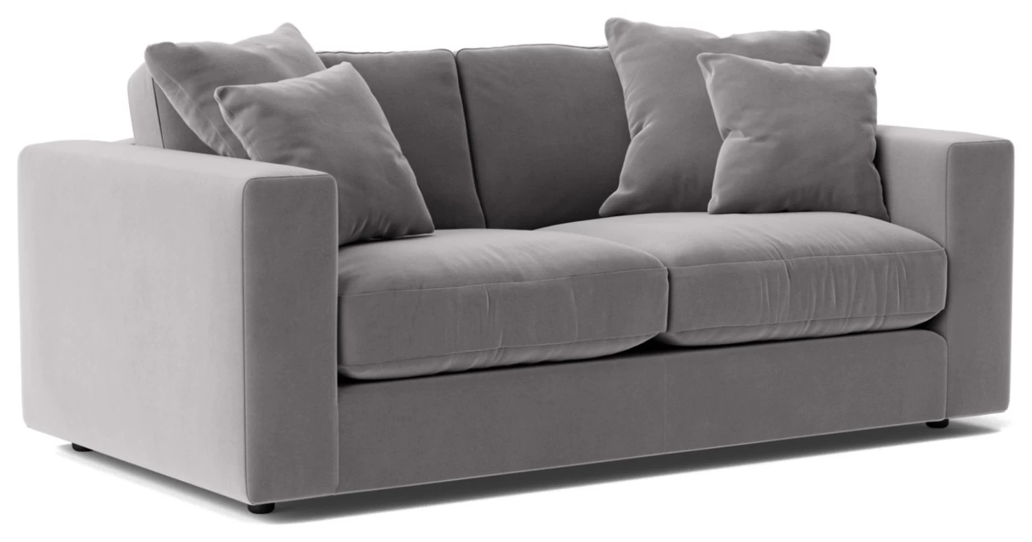 Swoon Althaea Velvet 2 Seater Sofa - Silver Grey 8 Swoon Althaea Velvet 2 Seater Sofa - Silver Grey - Image 8