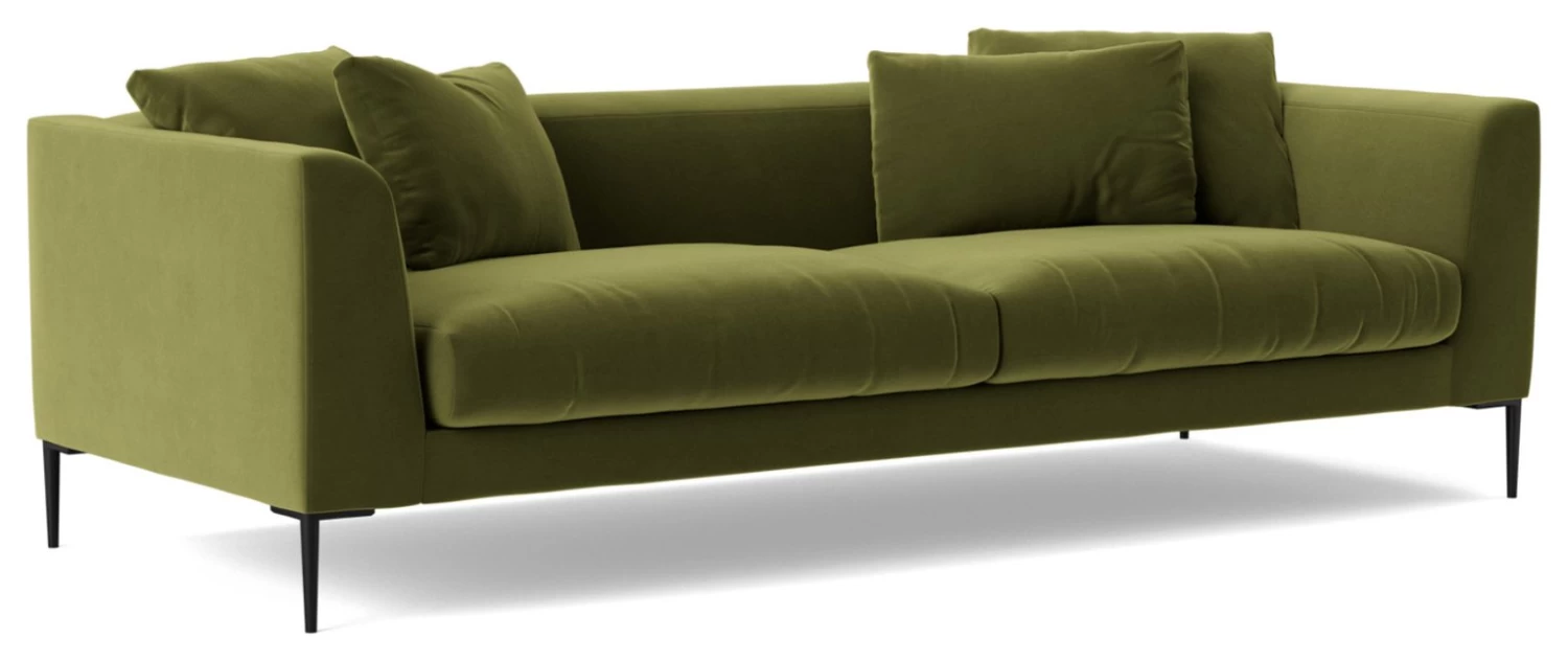 Swoon Alena Velvet 3 Seater Sofa - Fern Green 8 Swoon Alena Velvet 3 Seater Sofa - Fern Green - Image 8