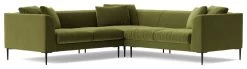 Swoon Alena Velvet 5 Seater Corner Sofa - Fern Green