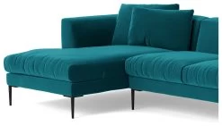 Swoon Alena Velvet Left Hand Corner Sofa - Kingfisher Blue 13 Swoon Alena Velvet Left Hand Corner Sofa - Kingfisher Blue -Habitat Shop 1999835 R Z004A