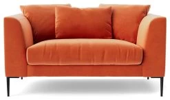 Swoon Alena Velvet Cuddle Chair - Burnt Orange