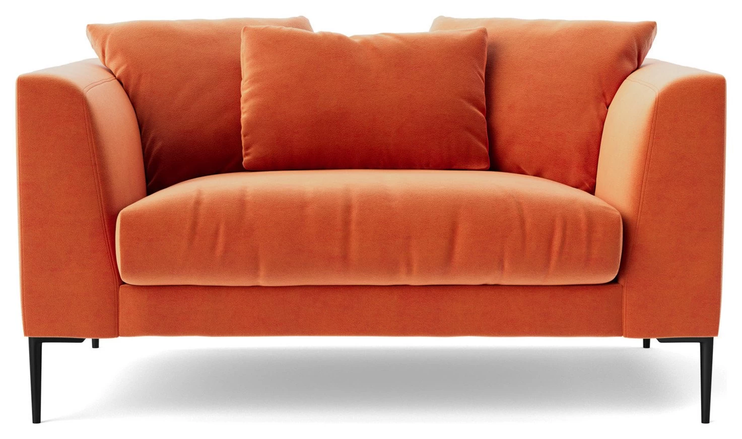 Swoon Alena Velvet Cuddle Chair - Burnt Orange 1 Swoon Alena Velvet Cuddle Chair - Burnt Orange