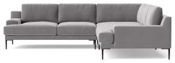 Swoon Almera Velvet 5 Seater Corner Sofa - Silver Grey -Habitat Shop 2000778 R Z003A