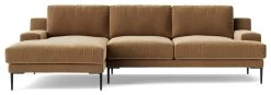 Swoon Almera Velvet Left Hand Corner Sofa - Biscuit -Habitat Shop 2000833 R Z002A