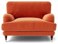 Swoon Charlbury Velvet Cuddle Chair - Burnt Orange