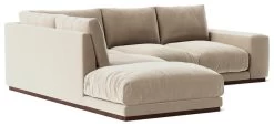 Swoon Denver Velvet Left Hand Corner Sofa - Taupe