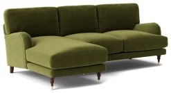 Swoon Charlbury Velvet Left Hand Corner Sofa - Fern Green