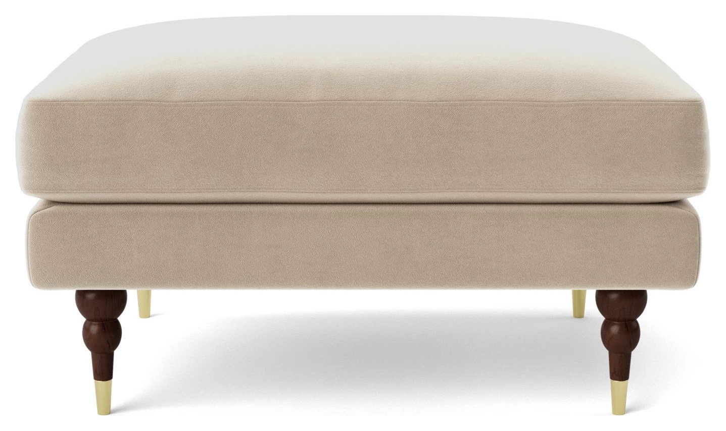 Swoon Charlbury Velvet Ottoman Footstool - Taupe 1 Swoon Charlbury Velvet Ottoman Footstool - Taupe