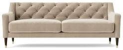 Swoon Pritchard Velvet 3 Seater Sofa - Taupe