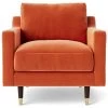 Swoon Rieti Velvet Armchair - Burnt Orange