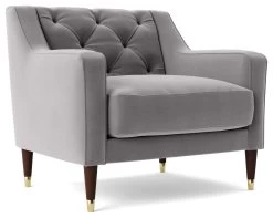 Swoon Pritchard Velvet Armchair - Silver Grey 12 Swoon Pritchard Velvet Armchair - Silver Grey -Habitat Shop 2007795 R Z002A